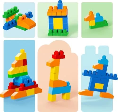 Mega Bloks First Builders Deluxe Building Bag Toddler Block Toys Set, Multicolor 2.27 kg (5 lb) | Educational STEM Toy for Kids Ages 1+ thumbnail 3