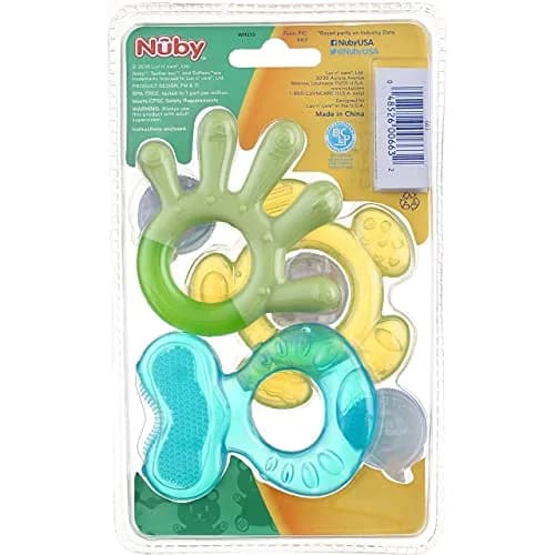 Nuby 3 Step Soothing Teether 3 Piece Set | Babies 3+ Months, Silicone, Refrigerator-Safe Cooling thumbnail 4