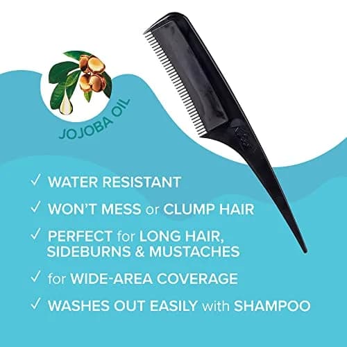 Red by Kiss Quick Cover Root Touch Up Comb Type Water-Resistant Temporary Gray Concealer Cover Up Brush for Hair and Beard (Black) | Instant Gray Coverage thumbnail 3