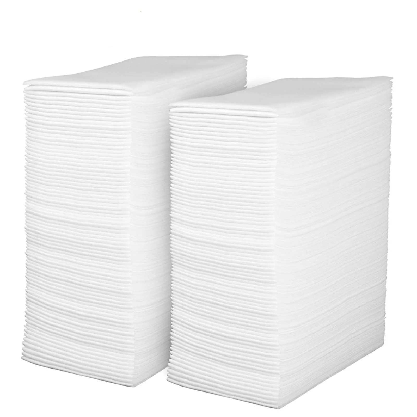 ChefLand Linen Feel Disposable Guest Towels 200 Pack | Cloth-Like Soft & Highly Absorbent Guest Hand Napkins — White