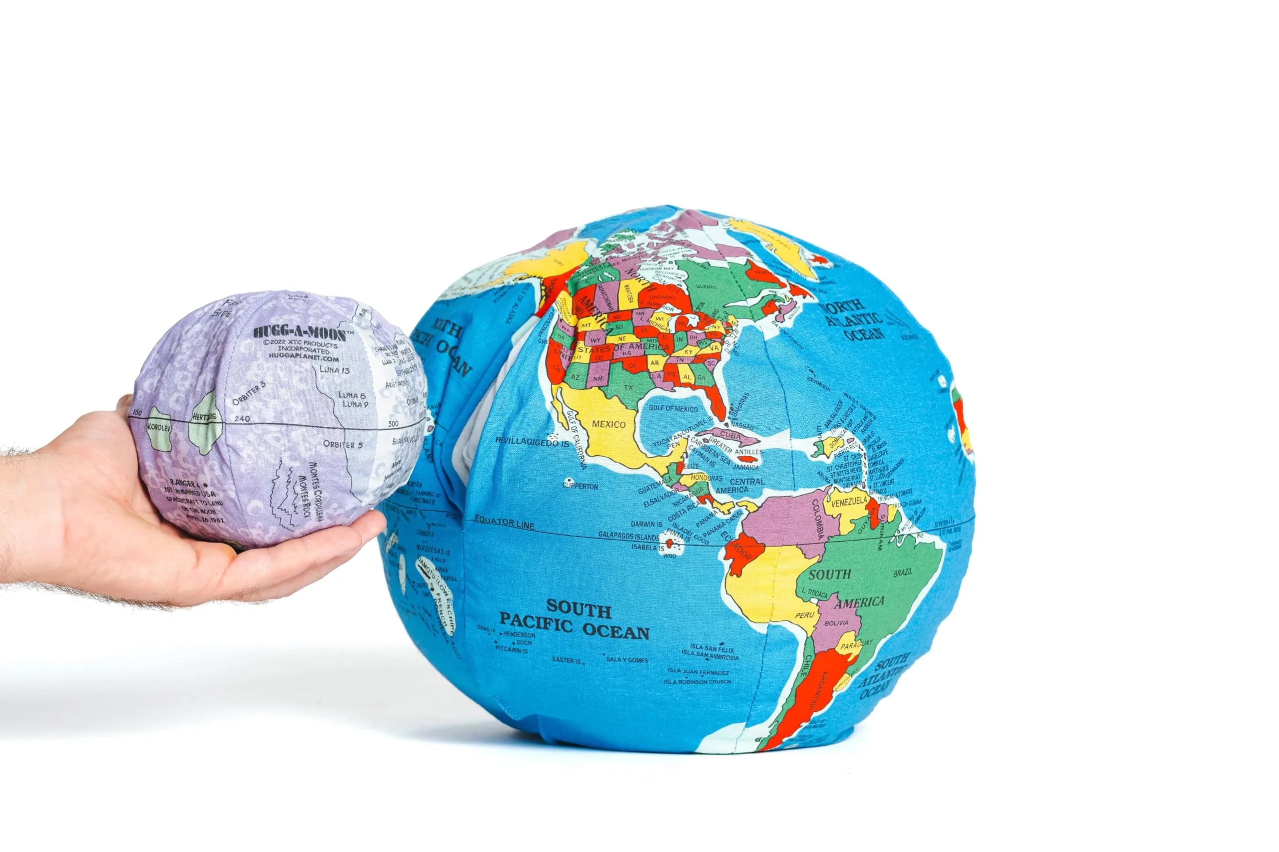 Hugg-A-Planet Pocket Earth with Moon Plush Globe 12in | Educational Toy for Kids & Adults