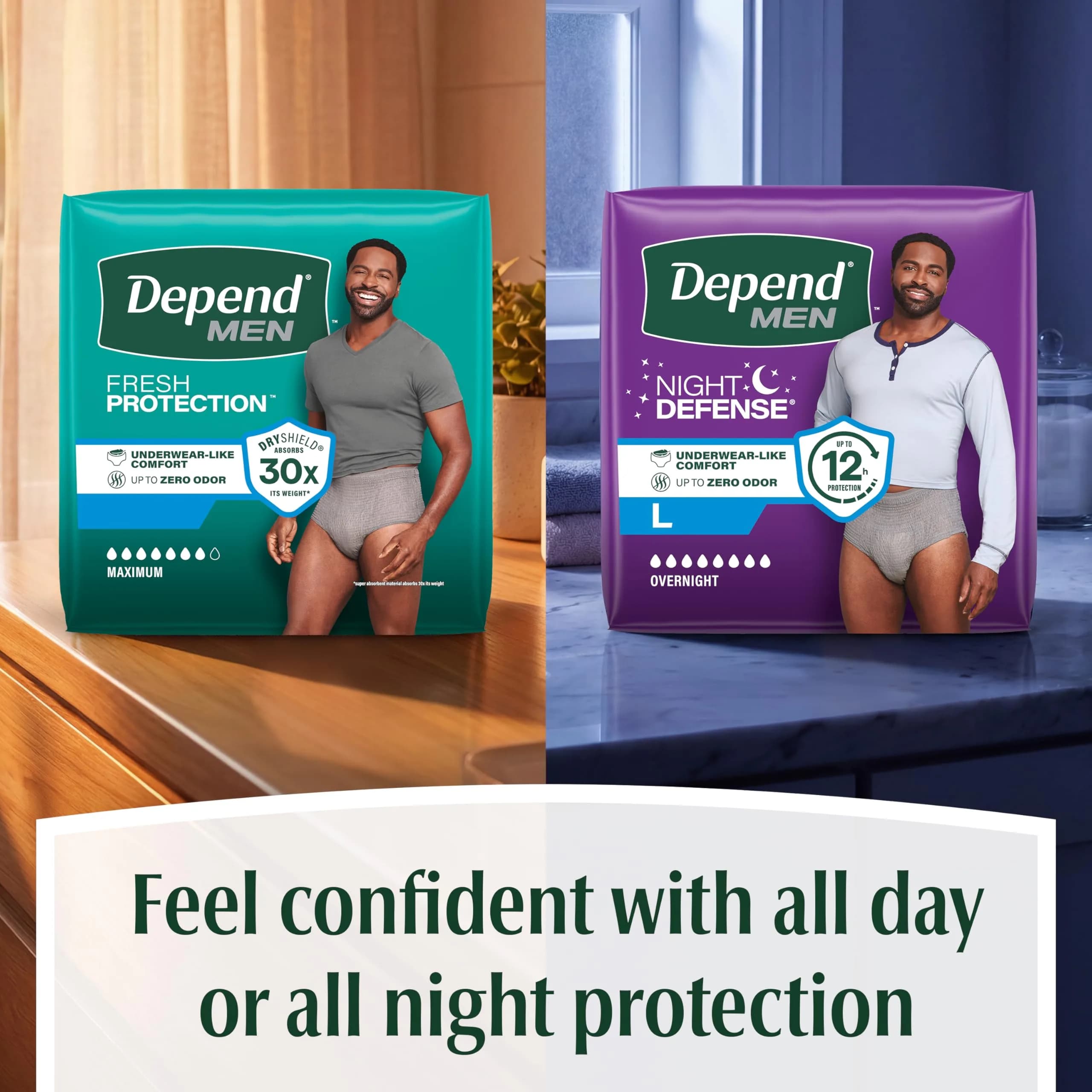Depend Fresh Protection Men's Incontinence Underwear Small/Medium (19 Count) | Maximum Absorbency & Odor Control - view 8