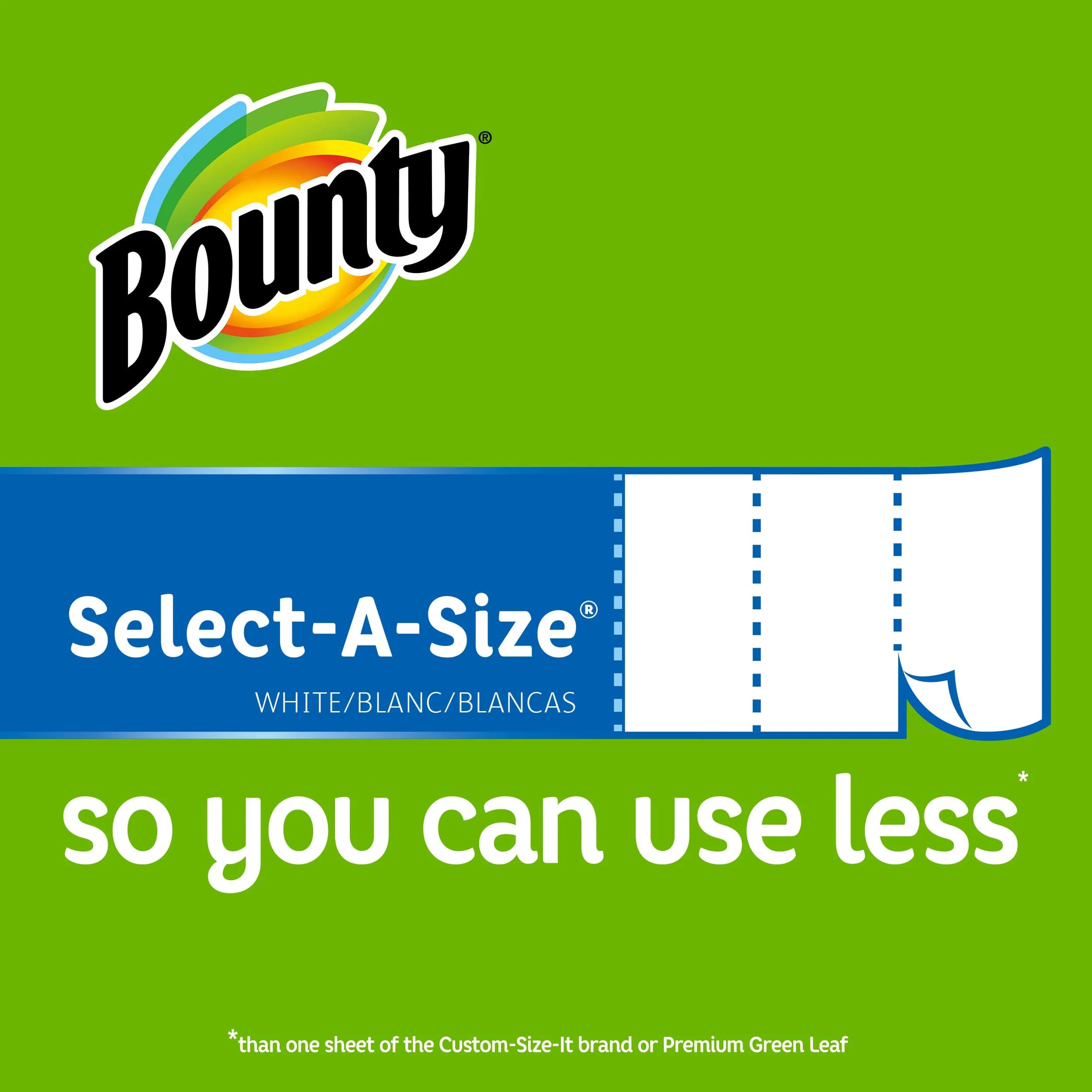 Bounty Select-A-Size Paper Towels, White, Giant Roll, 8 Rolls | 2X More Absorbent - view 8