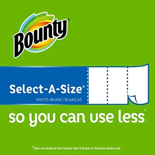 Bounty Select-A-Size Paper Towels, White, Giant Roll, 8 Rolls | 2X More Absorbent thumbnail 8