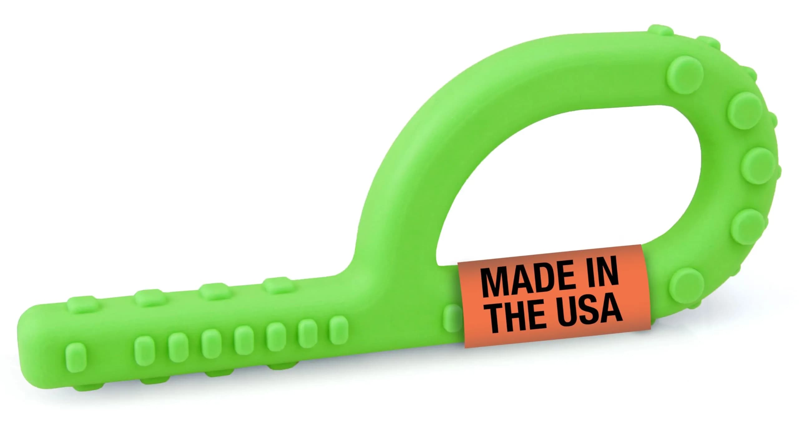 ARK Therapeutic Textured Grabber Sensory Chew XT Firm Lime Green 13cm (5") | Oral Motor Therapy Tool for Autism, ADHD, SPD — Lime Green - Medium for Moderate Chewing