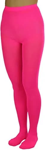 ToBeInStyle Women's Opaque Solid Color Nylon Tights Pantyhose - Neon Pink | Vibrant, Comfortable & Perfect for Parties thumbnail 3