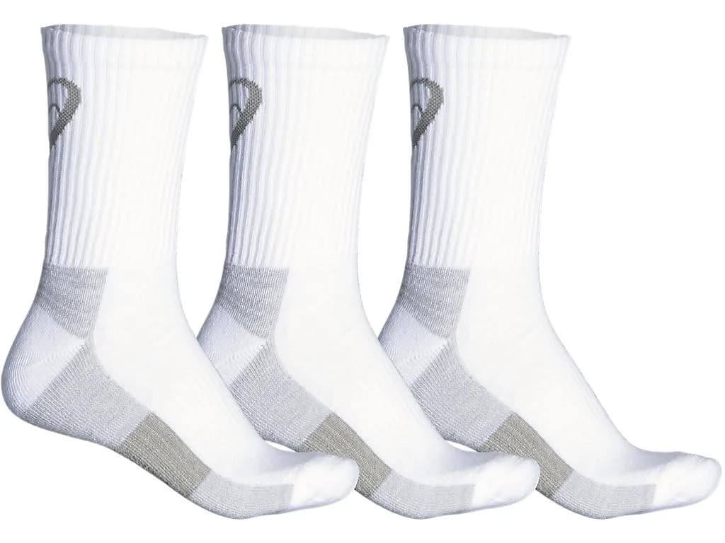 ASICS Training Crew Socks (3 Pack, Medium, White) | Moisture-Wicking & Arch Support — White
