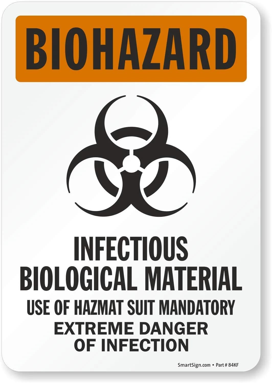 SmartSign Biohazard Infectious Biological Material Label 7" x 10" Laminated Vinyl | Durable OSHA Sign
