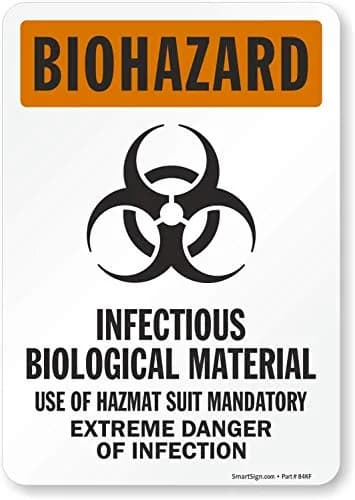 SmartSign Biohazard Infectious Biological Material Label 7" x 10" Laminated Vinyl | Durable OSHA Sign thumbnail 1