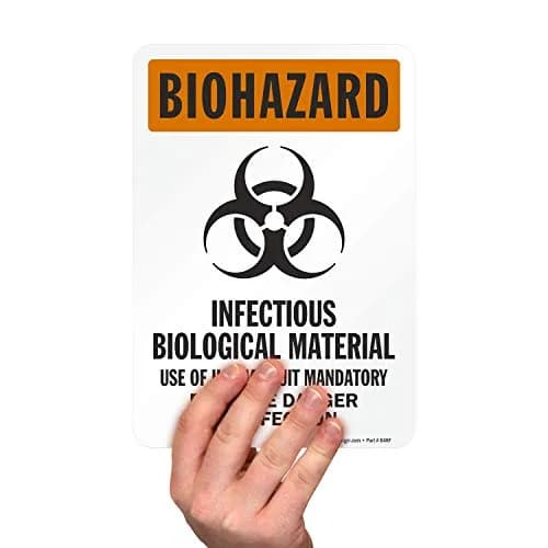 SmartSign Biohazard Infectious Biological Material Label 7" x 10" Laminated Vinyl | Durable OSHA Sign thumbnail 5