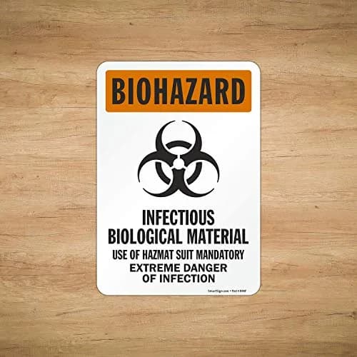 SmartSign Biohazard Infectious Biological Material Label 7" x 10" Laminated Vinyl | Durable OSHA Sign thumbnail 3