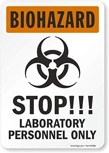 SmartSign Biohazard - Stop!!! Laboratory Personnel Only Label | 7" x 10" Laminated Vinyl thumbnail 1