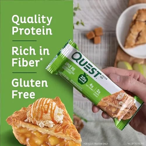 Quest Apple Pie Protein Bar 12 Count (2.12oz each) | 20g Protein, 13g Fiber, 2g Sugar thumbnail 3