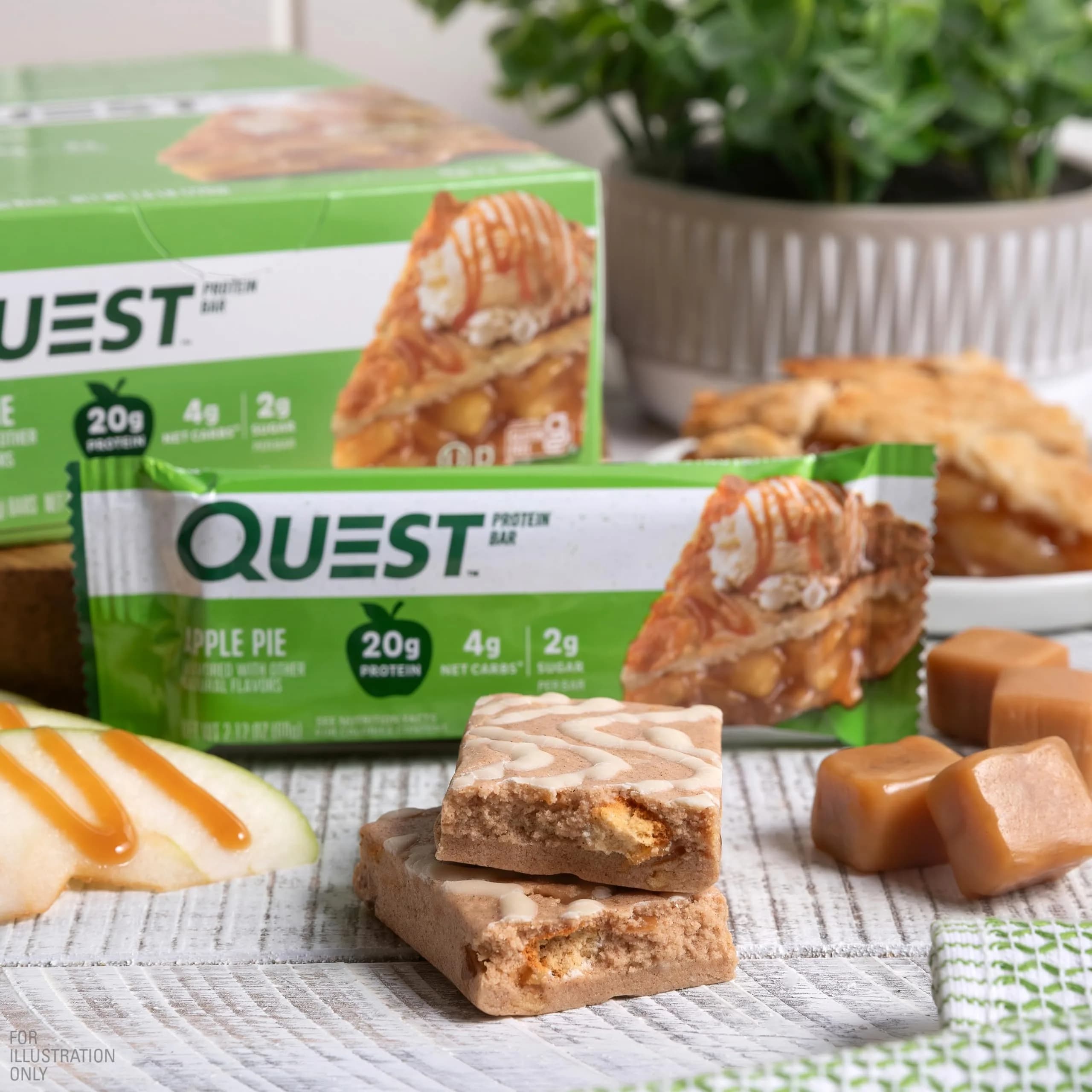 Quest Apple Pie Protein Bar 12 Count (2.12oz each) | 20g Protein, 13g Fiber, 2g Sugar - view 4