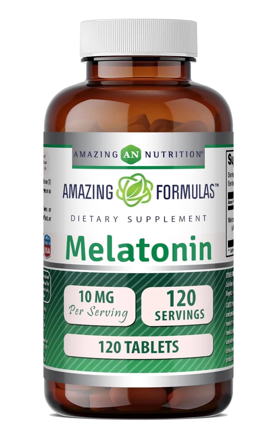 amazing nutrition Melatonin 10 Mg Tablets | Gluten-Free Supplement in USA (120 Count) - main product image