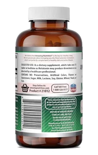 amazing nutrition Melatonin 10 Mg Tablets | Gluten-Free Supplement in USA (120 Count) thumbnail 5