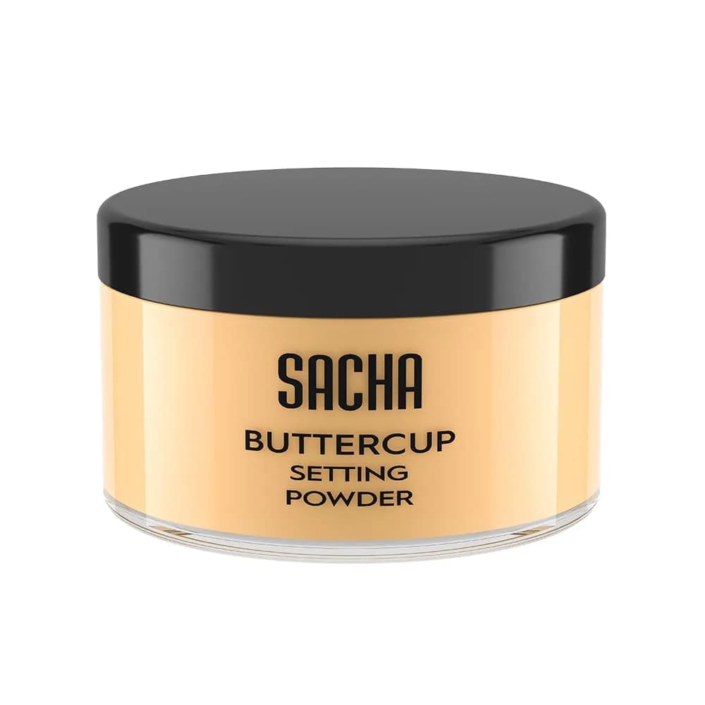 Sacha Buttercup Setting Powder 1.75 oz | Flawless Matte Finish for Medium to Deep Skin — Buttercup