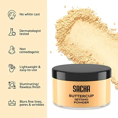 Sacha Buttercup Setting Powder 1.75 oz | Flawless Matte Finish for Medium to Deep Skin thumbnail 5