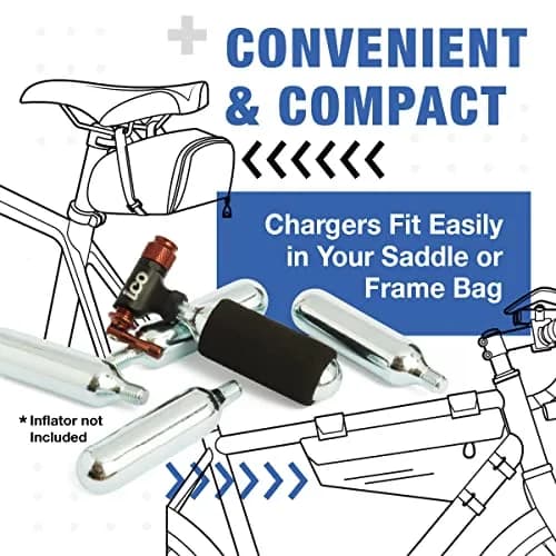 ICO Threaded CO2 Cartridges 16g | Instant Bike Tire Inflation, Food Grade, 10 Pack thumbnail 4