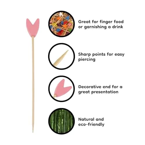 BambooMN Premium 5.9" Avocado Tulip Cocktail Picks | Elegant Party Skewers for Events thumbnail 3