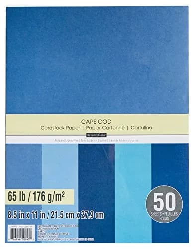 MagicEagle Cardstock Paper, 8 1/2" X 11" | 50 Sheets, 65 lb, Acid Free, Cape Cod Blues thumbnail 1