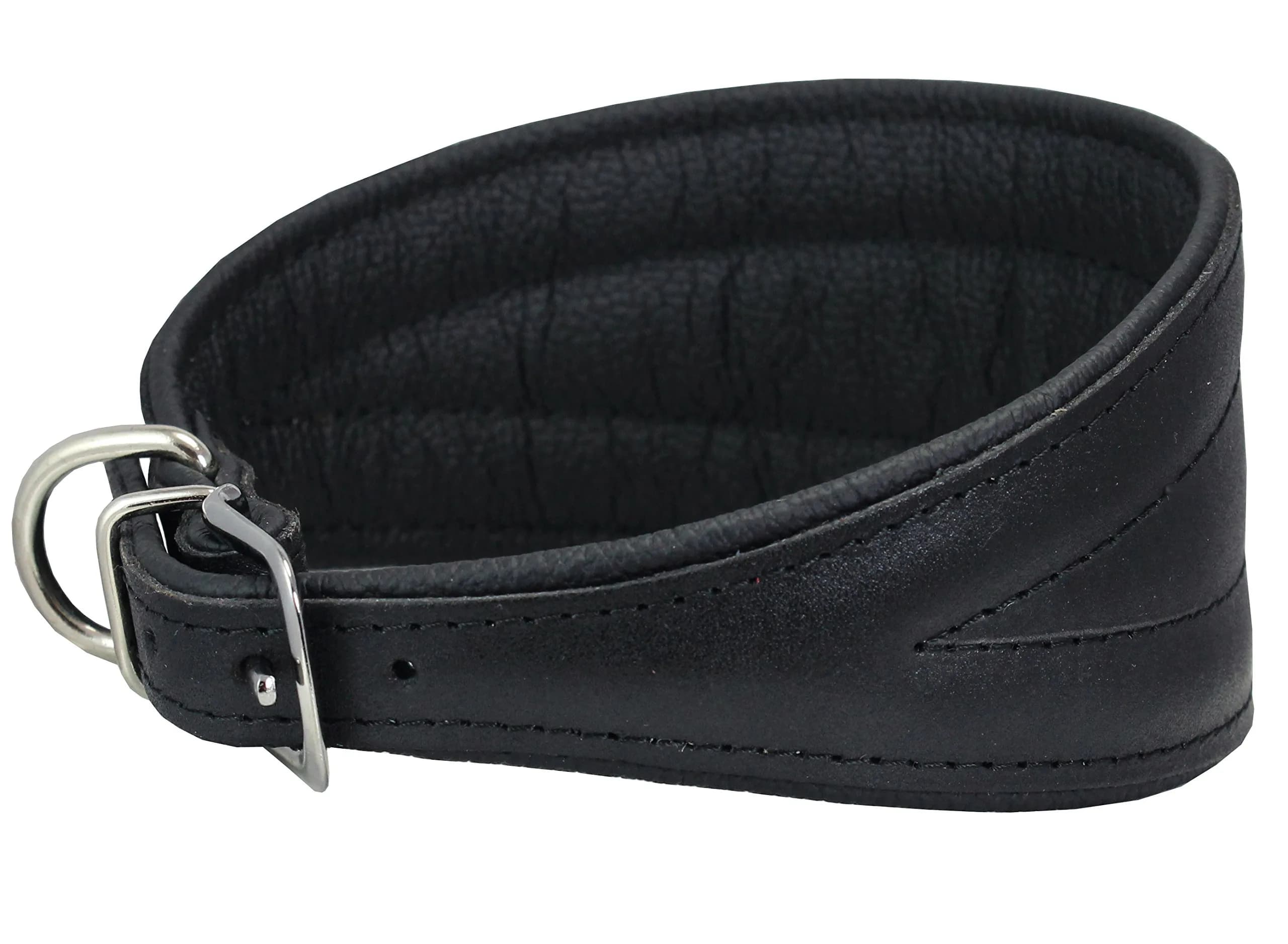 Dogs My Love Real Leather Extra Wide Padded Tapered Dog Collar 16.75"-20" Neck | Durable & Comfortable