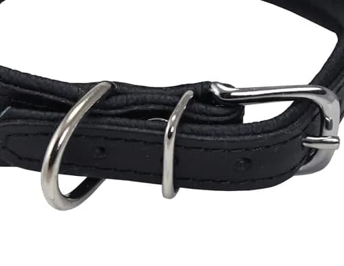 Dogs My Love Real Leather Extra Wide Padded Tapered Dog Collar 16.75"-20" Neck | Durable & Comfortable thumbnail 4