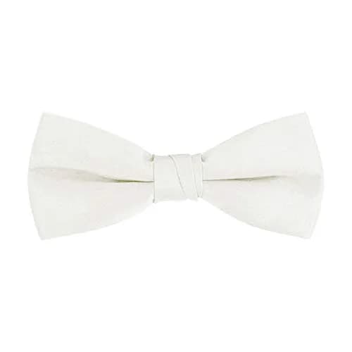 S.H. Churchill & Co. Men's Satin Pre-Tied Tuxedo Bow Tie - Ivory | Adjustable Strap, Classic Style thumbnail 1
