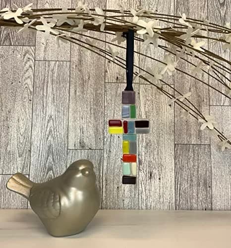 The Grandparent Gift Handmade Mosaic Confirmation Cross for Girls or Boys | 4" Keepsake with Confirmation Sentiment thumbnail 4