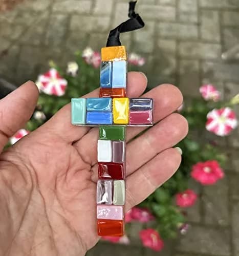 The Grandparent Gift Handmade Mosaic Confirmation Cross for Girls or Boys | 4" Keepsake with Confirmation Sentiment thumbnail 8
