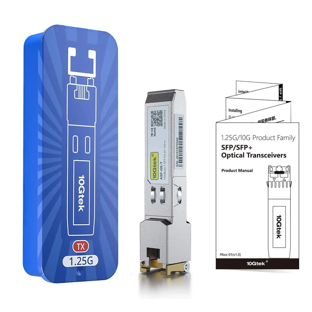 10Gtek 1G-T SFP Copper Module 100m | 1000BASE-T RJ45 Transceiver for Cisco, Ubiquiti, D-Link - view 5