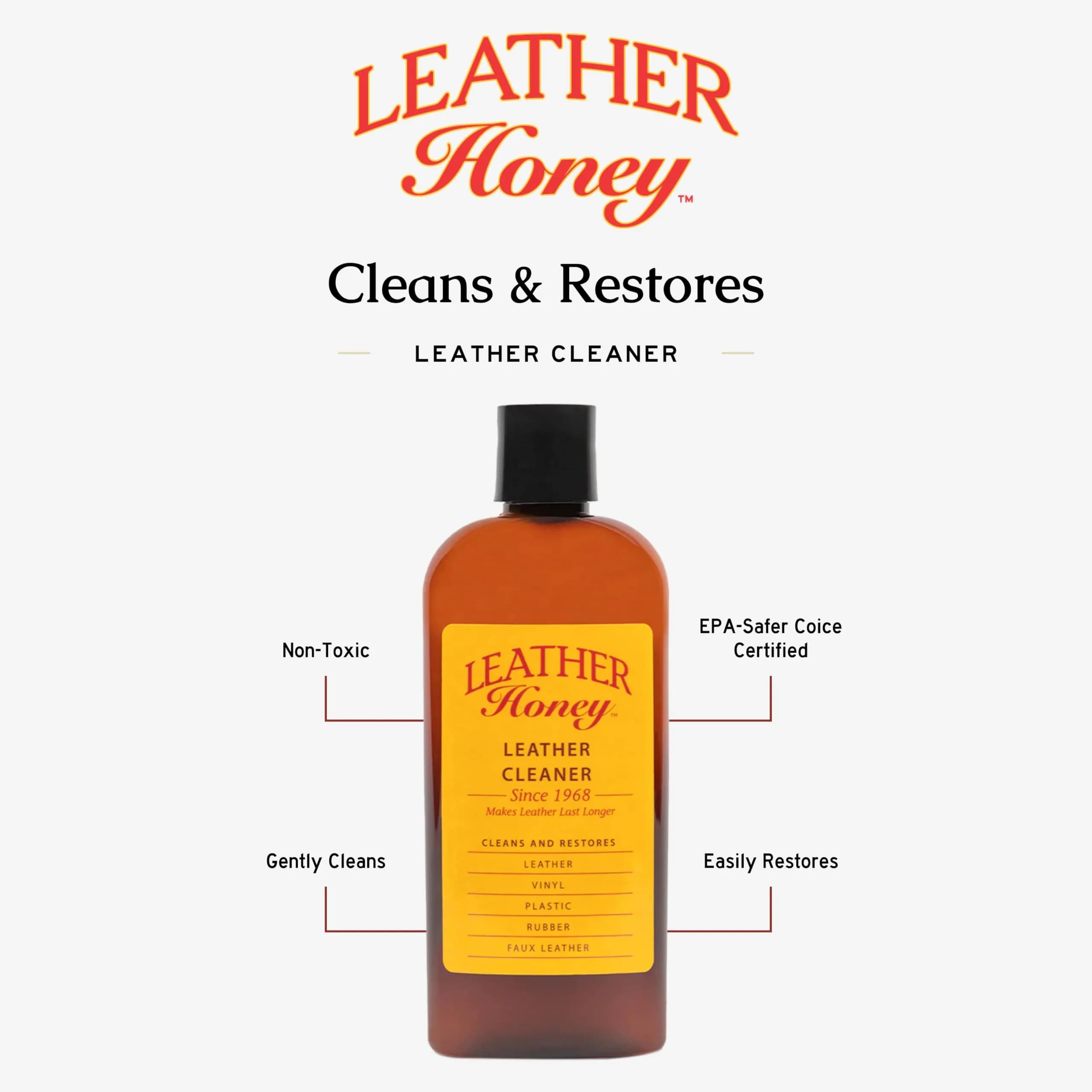 Leather Honey Leather Cleaner 237ml (8 Fl Oz) | Non-Toxic, EPA Safer Choice Formula for All Leather Types - view 3