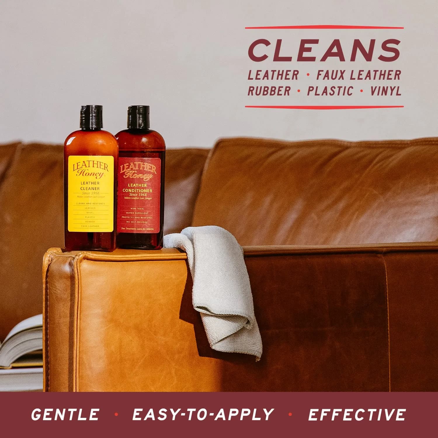 Leather Honey Leather Cleaner 237ml (8 Fl Oz) | Non-Toxic, EPA Safer Choice Formula for All Leather Types - view 4