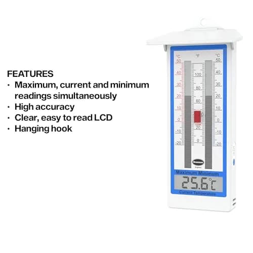 Brannan Digital Greenhouse Thermometer Max Min | 20.3cm x 10cm x 3cm (8in x 4in x 1.2in) thumbnail 4