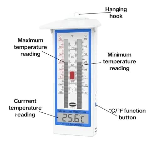 Brannan Digital Greenhouse Thermometer Max Min | 20.3cm x 10cm x 3cm (8in x 4in x 1.2in) thumbnail 5