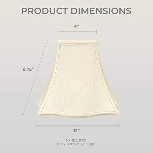 Royal Designs Fancy Square Bell Lamp Shade - Beige - 5 x 12 x 9.75 | Classic design for modern & transitional decor thumbnail 6