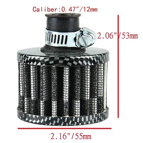 ESUPPORT Universal 12mm Mini Cone Cold Air Intake Filter | Turbo Vent Breather for Car thumbnail 2