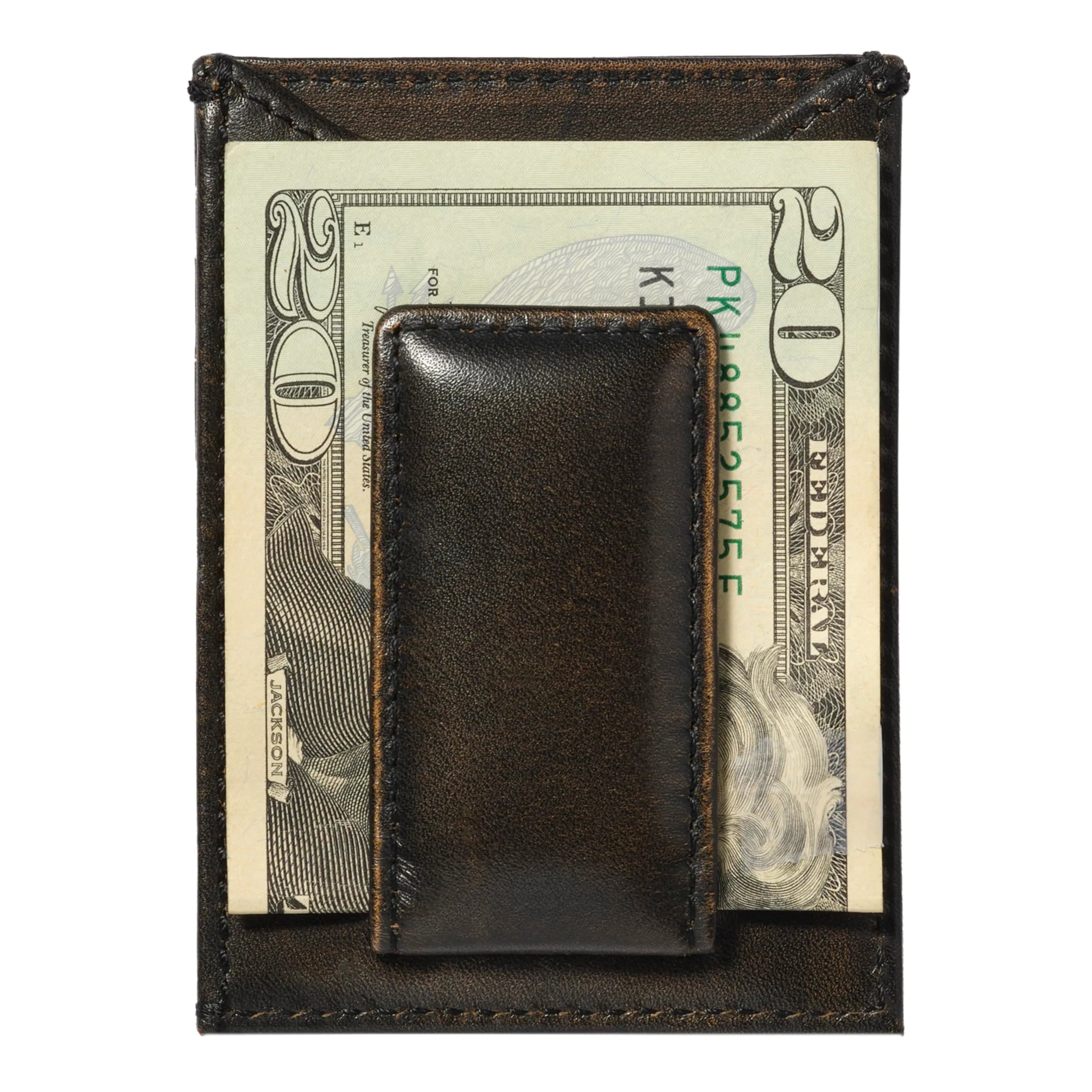 House of Jack Co. Skull Magnetic Money Clip Wallet 3.6cm (1.4in) | Full Grain Leather - view 6