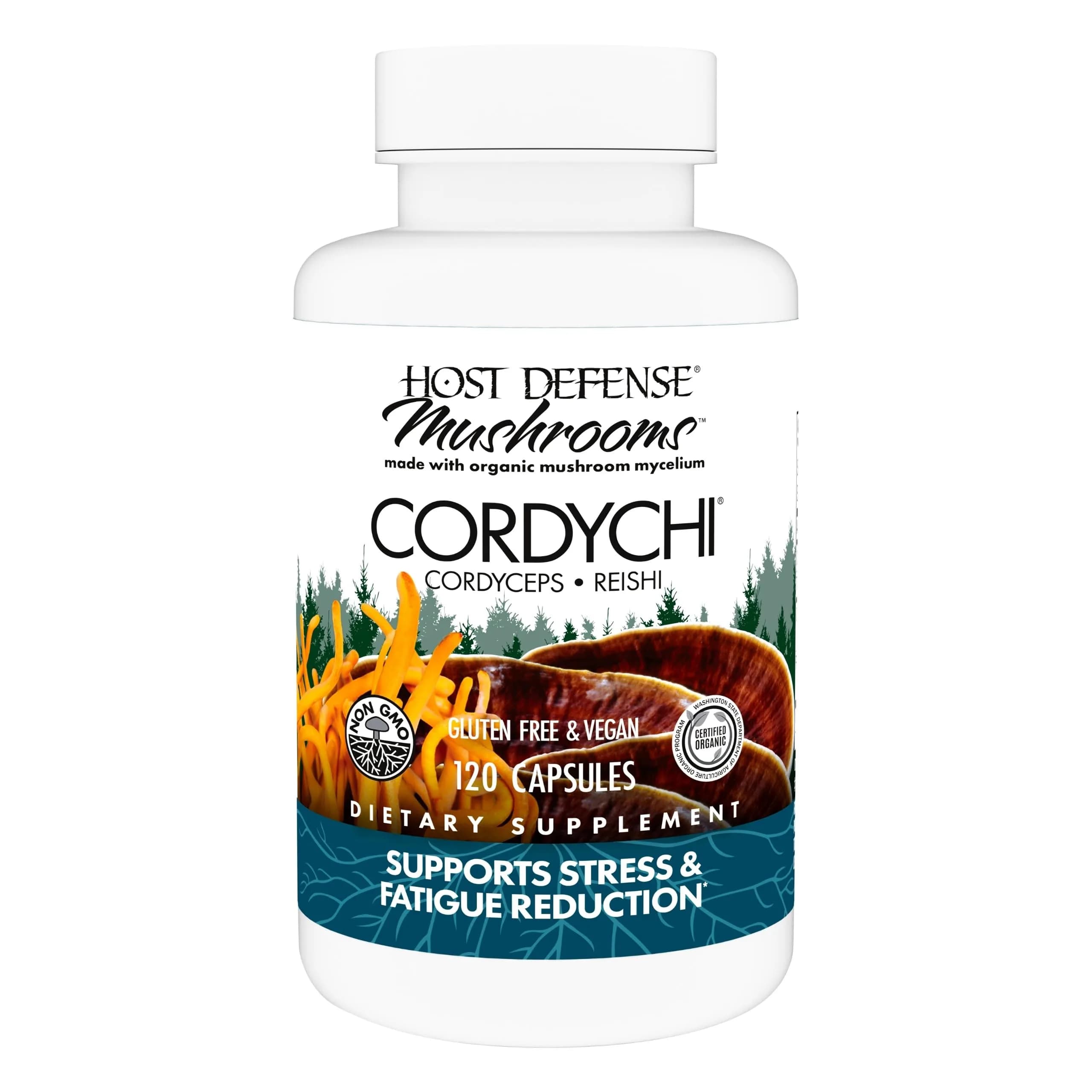 Host Defense CordyChi Capsules 120 Count | Immune Support & Energy Boost with Cordyceps & Reishi — Capsule