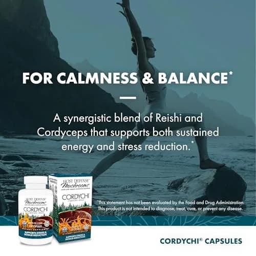 Host Defense CordyChi Capsules 120 Count | Immune Support & Energy Boost with Cordyceps & Reishi thumbnail 5