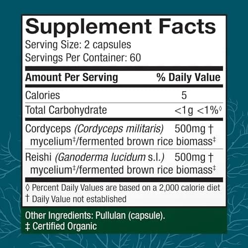 Host Defense CordyChi Capsules 120 Count | Immune Support & Energy Boost with Cordyceps & Reishi thumbnail 2