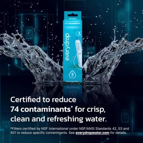 EveryDrop by Whirlpool EDR3RXD1 Refrigerator Water Filter 1 Count (0.34 kg) | NSF Certified to Reduce 74 Contaminants thumbnail 2