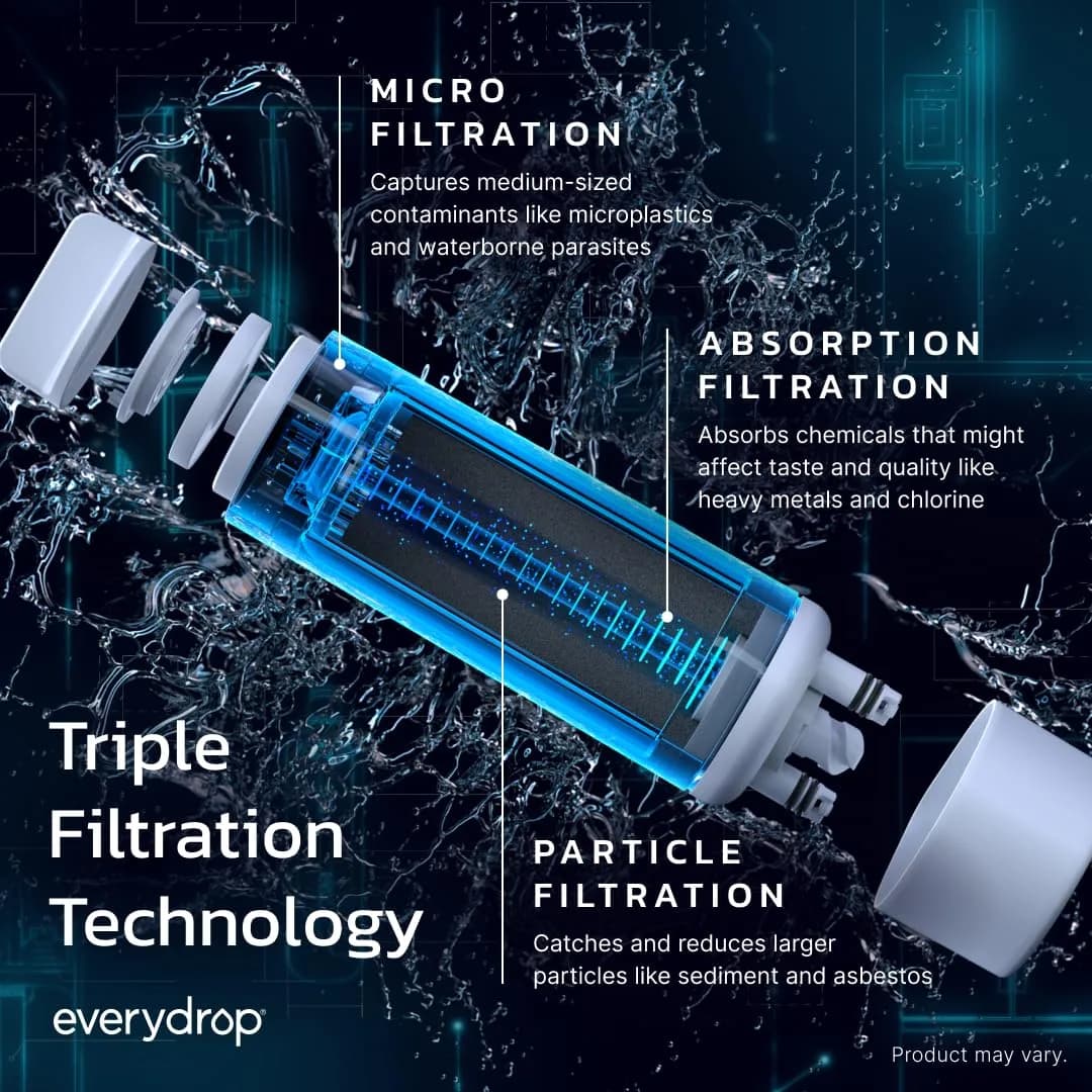 EveryDrop by Whirlpool EDR3RXD1 Refrigerator Water Filter 1 Count (0.34 kg) | NSF Certified to Reduce 74 Contaminants - view 3