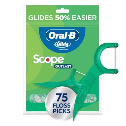 Oral-B Glide Mint Dental Floss Picks with Scope Flavor, 75 Count | Dentist Recommended Floss Brand thumbnail 1