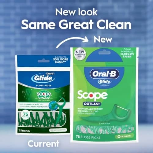 Oral-B Glide Mint Dental Floss Picks with Scope Flavor, 75 Count | Dentist Recommended Floss Brand thumbnail 4