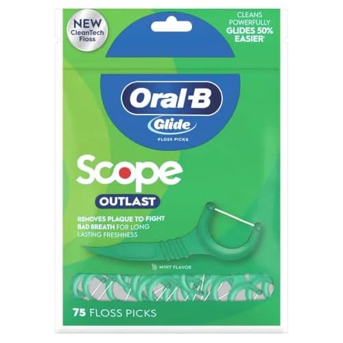 Oral-B Glide Mint Dental Floss Picks with Scope Flavor, 75 Count | Dentist Recommended Floss Brand thumbnail 5