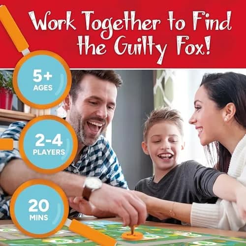 Gamewright Outfoxed! Cooperative Whodunit Board Game for Kids Ages 4-8, 4 Players | Educational Logic and Deduction Skills thumbnail 2