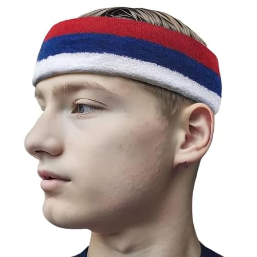 COUVER HB210 3 Striped Wide Basketball Headband | Heavy Sweat Absorption & Breathable Fit (70-120 chars) thumbnail 1