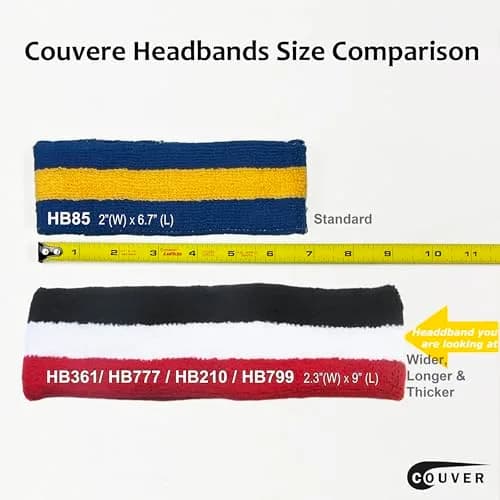COUVER HB210 3 Striped Wide Basketball Headband | Heavy Sweat Absorption & Breathable Fit (70-120 chars) thumbnail 5