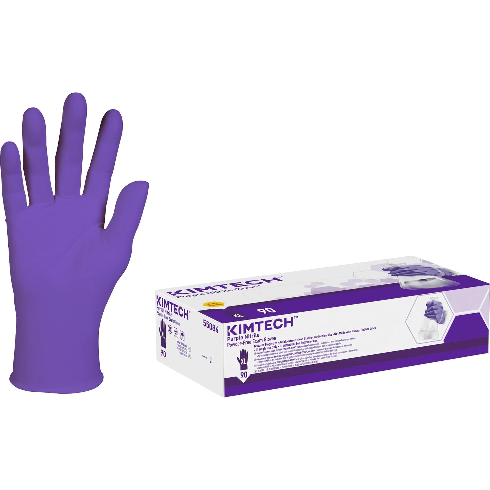 Halyard Health Professional 55082 Purple Nitrile Exam Gloves, 242 mm (9.5") Length, Medium, Box of 100 | Medical Grade Nitrile Gloves for Professionals — X-Large